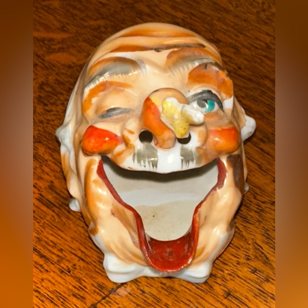 Vintage Porcelain Happy Hobo Cigar Cigarette Holder Ashtray Japan